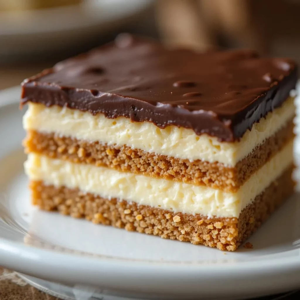No Bake Chocolate Eclair Cake