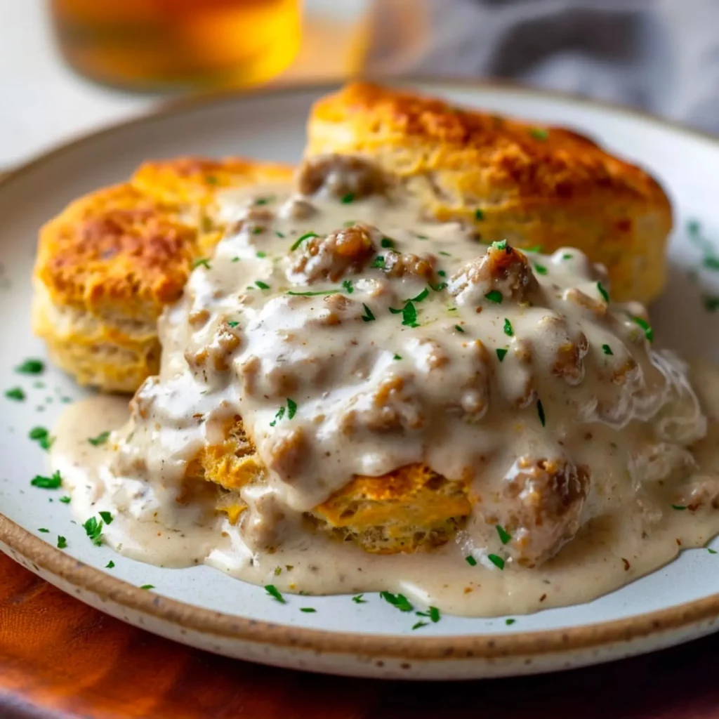 Creamy Gravy with Biscuits