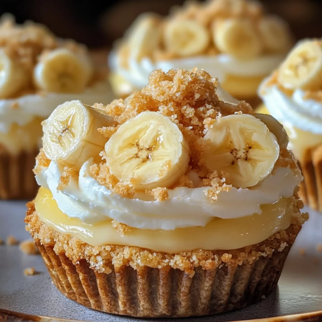 No Bake Mini Banana Cream Pies