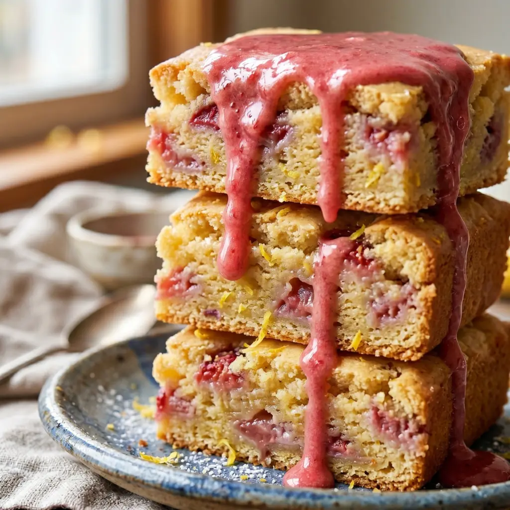 Strawberry Lemon Blondies